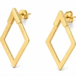 Boucles d'Oreilles Rhombe - boucles d'oreilles femme en acier inoxydable 316 plaqué or 18 carats 3