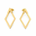 Boucles d'Oreilles Rhombe - boucles d'oreilles femme en acier inoxydable 316 plaqué or 18 carats 4