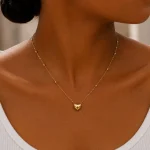Collier Coeur Fat Love - collier femme en acier titane et acier inoxydable 304 2
