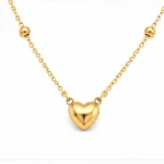 Collier Coeur Fat Love - collier femme en acier titane et acier inoxydable 304 4