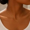 Collier Double Cœurs Fins - collier femme en acier inoxydable 316L avec revêtement PVD 2