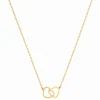 Collier Double Cœurs Fins - collier femme en acier inoxydable 316L avec revêtement PVD 3