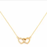 Collier Double Cœurs Entrelacés - collier femme en acier inoxydable 304 plaqué or 18 carats 3
