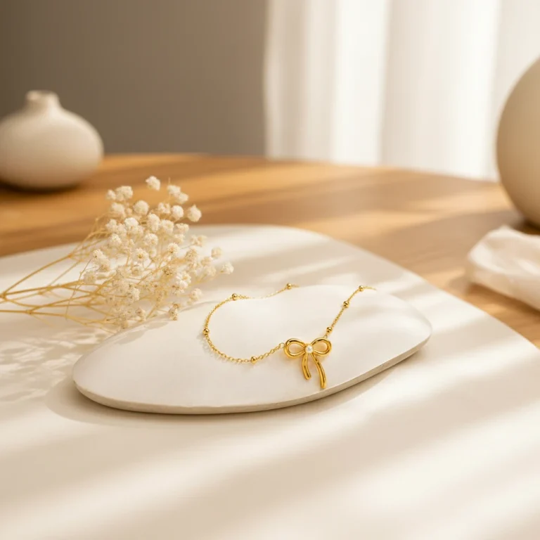 Collier Noeud Papillon – collier femme en acier inoxydable et acier au titane