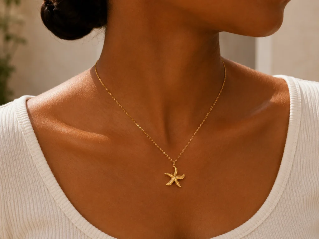 Collier Petite Étoile de Mer - collier acier inoxydable 316L — vue 2