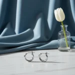 Créoles Argentées - boucles d'oreilles femme en acier inoxydable 316L 1