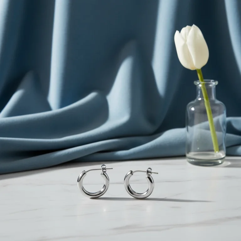 Créoles Argentées – boucles d&rsquo;oreilles femme en acier inoxydable 316L