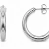 Créoles Argentées - boucles d'oreilles femme en acier inoxydable 316L 3