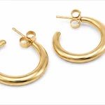 Créoles Dorées Lisses - boucles d'oreilles femme en acier inoxydable 316L 3