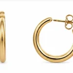 Créoles Dorées Lisses - boucles d'oreilles femme en acier inoxydable 316L 4