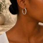 Créoles Torsadées Argent - boucles d'oreilles femme en acier inoxydable 316L 2
