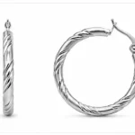 Créoles Torsadées Argent - boucles d'oreilles femme en acier inoxydable 316L 4