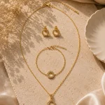 Ensemble Cercles Scintillants - parure acier inoxydable 316 plaqué or 18 carats 2