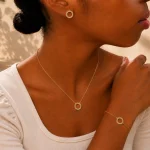 Ensemble Cercles Scintillants - parure acier inoxydable 316 plaqué or 18 carats 1