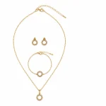 Ensemble Cercles Scintillants - parure acier inoxydable 316 plaqué or 18 carats 3
