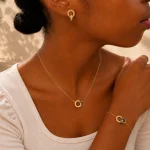 Ensemble Cercles Entrelacés - Parures bijoux en acier inoxydable 316 1