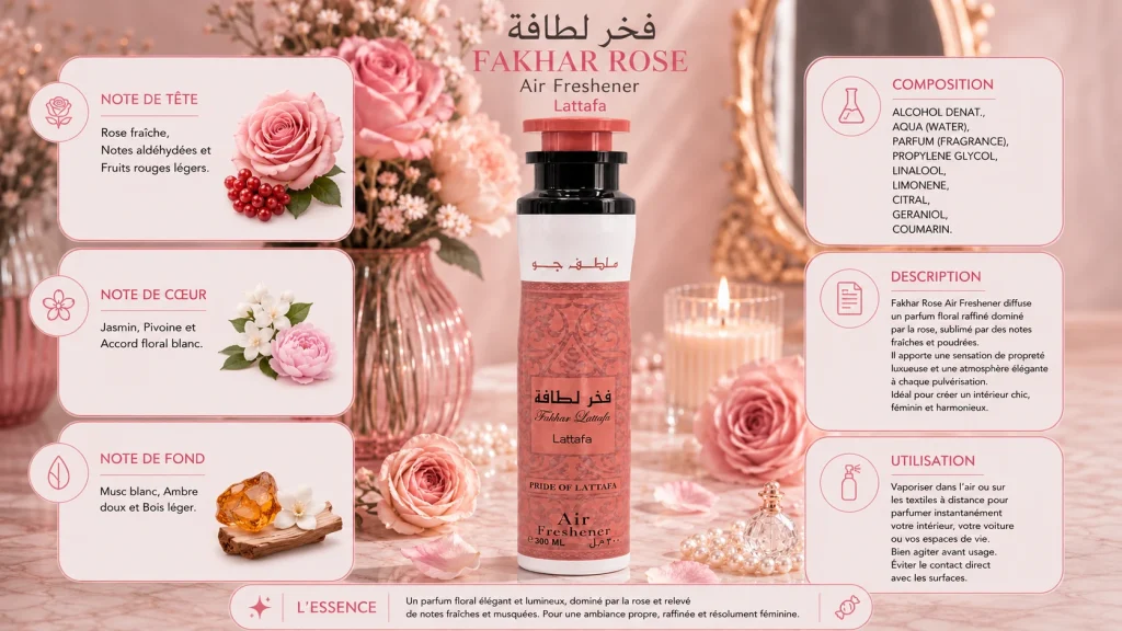Ingrédients — Air Freshener Fahkar Rose