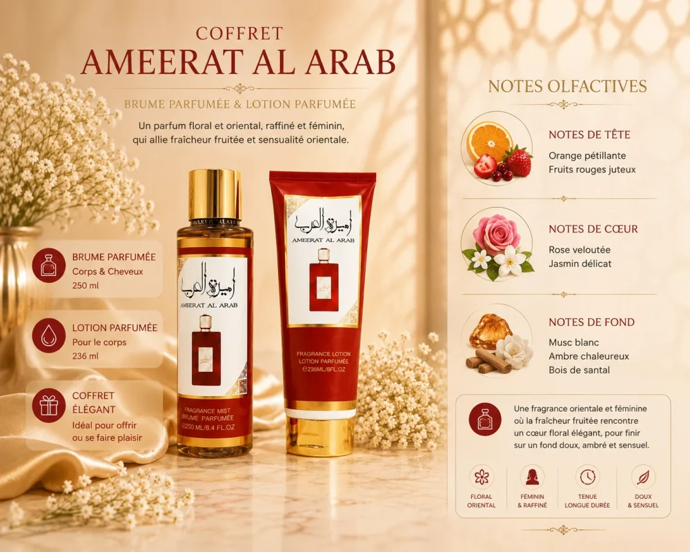 Ingrédients — Coffret Ameraat Al Arab Rouge - Sultan El Waha