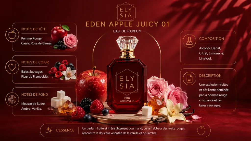 Ingrédients — Elysia Eden Apple Juicy 01 - eau de parfum fruité 50 ML