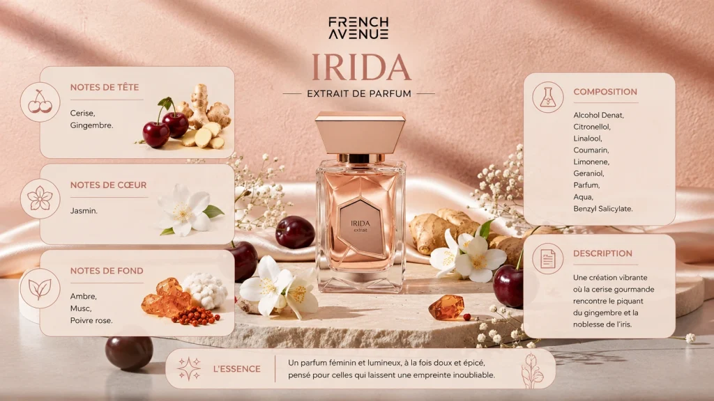 Ingrédients — IRIDA French Avenue - Extrait de parfum oriental 100 ML