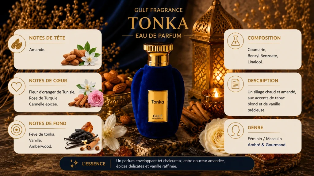 Ingrédients — Gulf Fragrance Tonka - Extrait de parfum oriental 100 ML