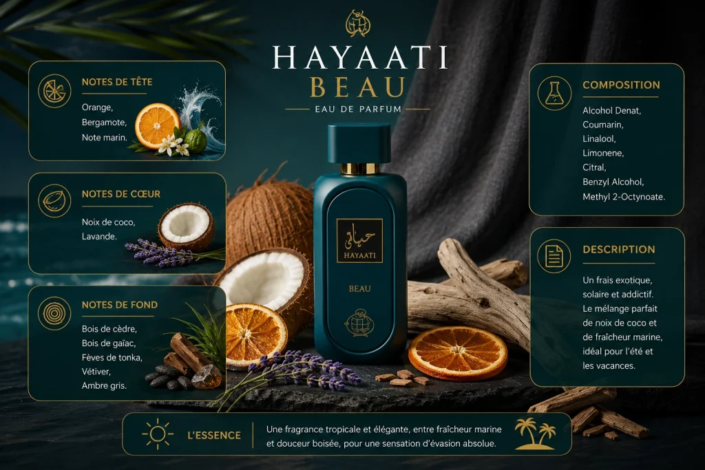 Ingrédients — Hayaati Beau Fragrance World - eau de parfum oriental 100 ML