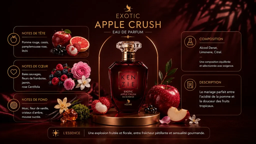 Ingrédients — Kenzie Volaré Exotic Apple Crush - eau de parfum fruité 100 ML