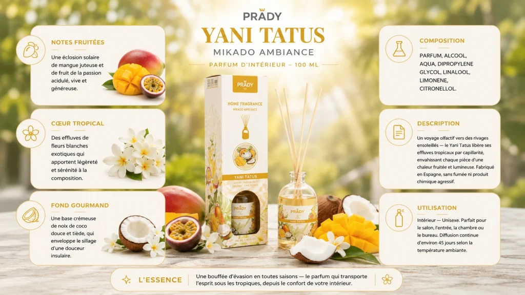 Ingrédients — Mikado Yani Tatus - diffuseur gourmand