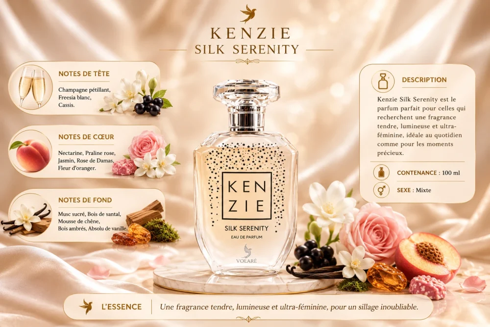 Ingrédients — Kenzie Volaré Silk Serenity - Eau de Parfum Mixte 100 ml
