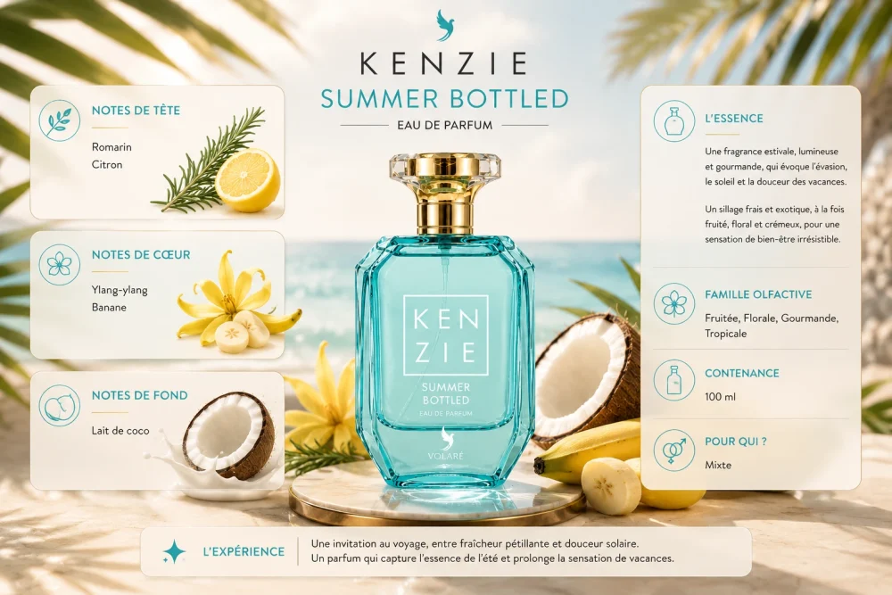 Ingrédients — Kenzie Volaré Summer Bottled - Eau de Parfum Mixte 100 ml